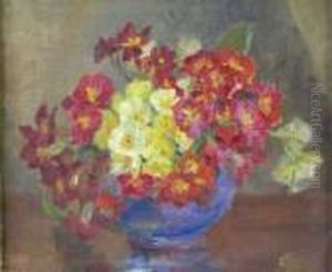 Flower Study In A Blue Vase by Kate Wylie