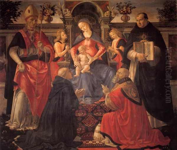 Madonna and Child Enthroned between Angels and Saints c. 1486 - view 1