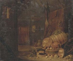 A Barn Interior With Copper Pots by Dirck Wyntrack