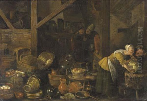 A Kitchen Interior With Peasants - view 1