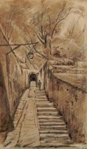 Walled Walkway In Spain Walled Walkway In Spain