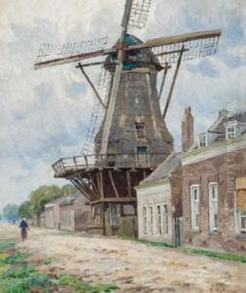 Dorpsstraat Met Molen - view 1