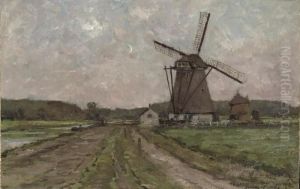 A Windmill At Dusk