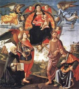 Madonna in Glory with Saints 1490-96