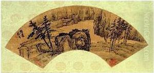 Hermitage By The Riverbank by Gong Xian