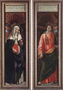 St Catherine of Siena and St Lawrence 1490-98 by Ghirlandaio Domenico