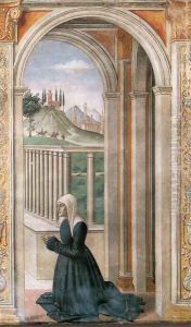 Portrait Of The Donor Francesca Pitti Tornabuoni by Ghirlandaio Domenico