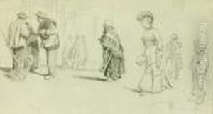 ""paseantes" by Luis Muriel Y Lopez
