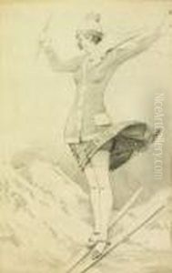 "dama Esquiando" by Luis Muriel Y Lopez