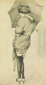 "dama Con Paraguas" by Luis Muriel Y Lopez