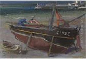 Moored Boat by Aleksandr Evgen'evich Iakovlev