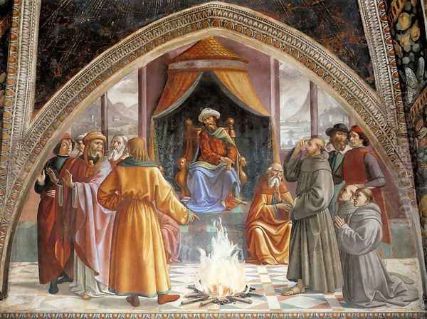 St Francis cycle, Test of Fire before the Sultan - view 1