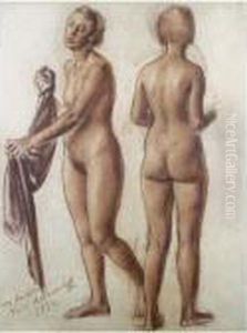 Study Of Standing Nude by Aleksandr Evgen'evich Iakovlev