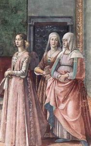 Birth of St John the Baptist (detail) 2 by Ghirlandaio Domenico