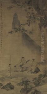 Playing Qin In Autumn by Hua Yan