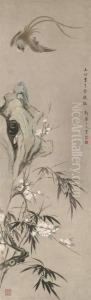Peach Blossoms And Bird by Hua Yan
