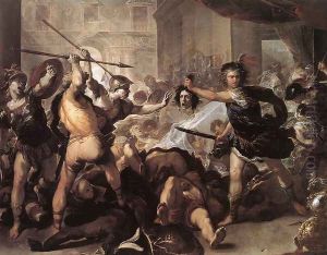 Perseus Fighting Phineus and his Companions c. 1670 by Luca Giordano