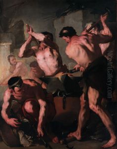 The Forge Of Vulcan by Luca Giordano