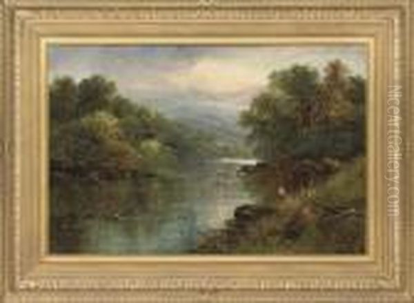 Fishing From The Riverbank - view 1