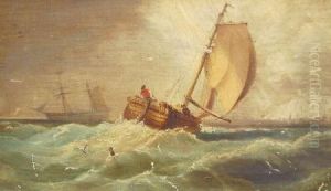 Fishing Vessel On Rough Seas Off The South Coast by George B. Yarnold