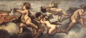Putti disporting