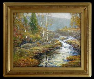 Autumn Landscape With Stream by Cullen Yates