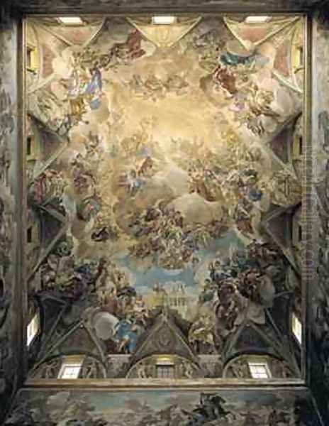 The Celestial Glory and the Triumph of the Habsburgs from the ceiling above the grand staircase - view 1
