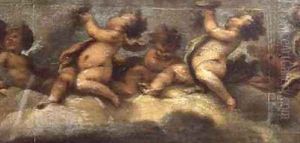 Putti disporting 2 by Luca Giordano