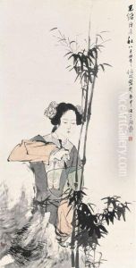 Lady With A Fan by Ren Yi