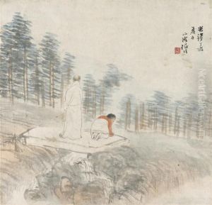 Figures And Landscape by Ren Yi