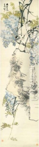 Chinese Bulbul And Wisteria - view 1