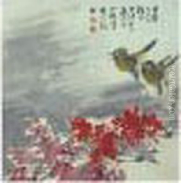 Pelargonium And Birds - view 1