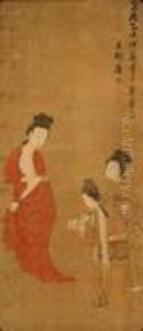 Court Lady With Two Attendants: by Tang Yin