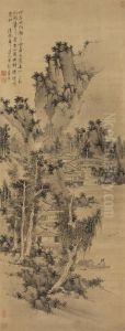 Landscape In The Style Of Wu Zhen by Lan Ying
