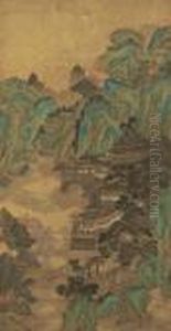 Landscape In The Blue And Green Style by Qiu Ying