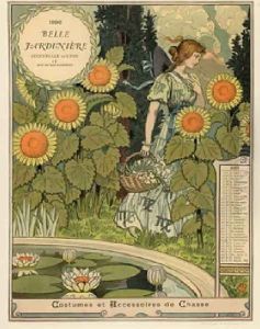 Belle Jardiniere Calendar Aout by Eugene Grasset