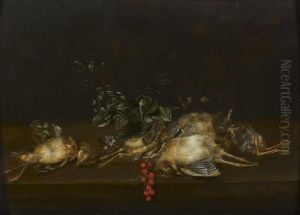 Nature Morte D'oiseaux Aux Groseilles