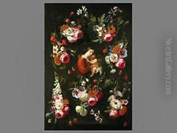 Mutter Gottes In Blumenkranz - view 1