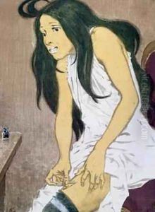 A Drug Addict Injecting Herself by Eugene Grasset