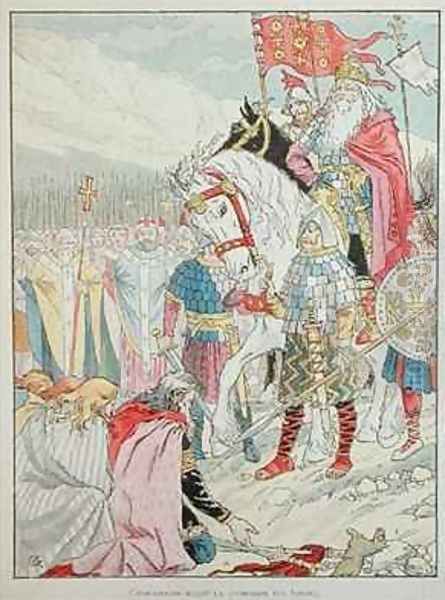 Charlemagne 742-814 receiving the submission of the Saxons in 777 - view 1