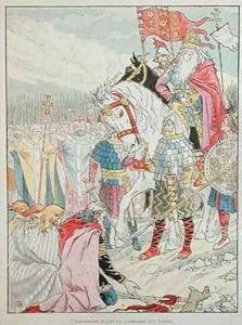 Charlemagne 742-814 receiving the submission of the Saxons in 777 by Eugene Grasset