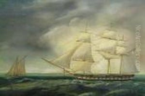 Frigate "marianna" Off Straits Of Dover by William Howard Yorke