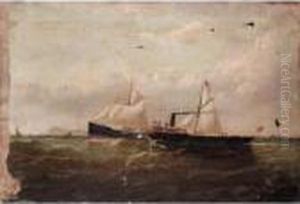 Ss *** Francon, A Screw Steamer
With Auxiliary Schooner Rig Inward Bound Off Holyhead Mountain &
The South Stack, Anglesey Ss *** Francon, A Screw Steamer
With Auxiliary Schooner Rig Inward Bound Off Holyhead Mountain &
The South Stack, Anglesey
