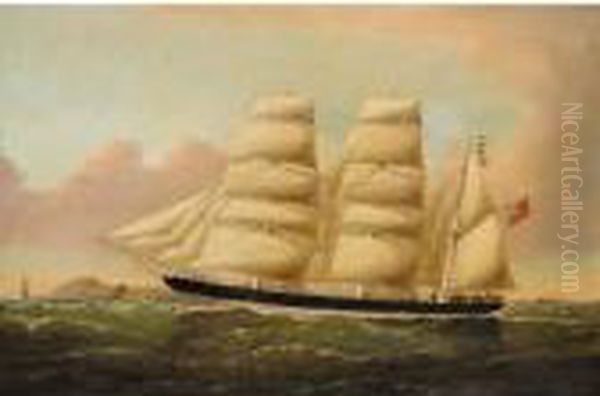 The Barque Ladstock Inward Bound For Liverpool, Off The South Stack Lighthouse, Anglesey - view 1