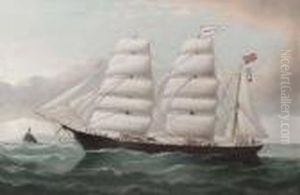 The Norwegian Barque Rathlin Island Off Fasnet Lighthouse by William Howard Yorke