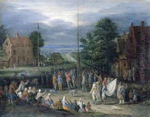 Village Scene by Pieter Gijsels