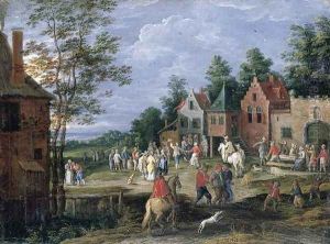 Village Scene (2) by Pieter Gijsels