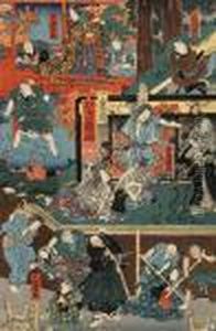 Rozne Postacie Z Dramatow Teatru Kabuki, 1857 R.