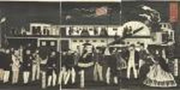 Amerikakoku Jokisha Orai (the Transit Of An American Steam Locomotive) - view 1