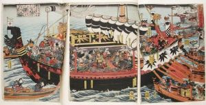 Afbeelding Van Generaal Yoshitsune's Schip by Utagawa Yoshitora